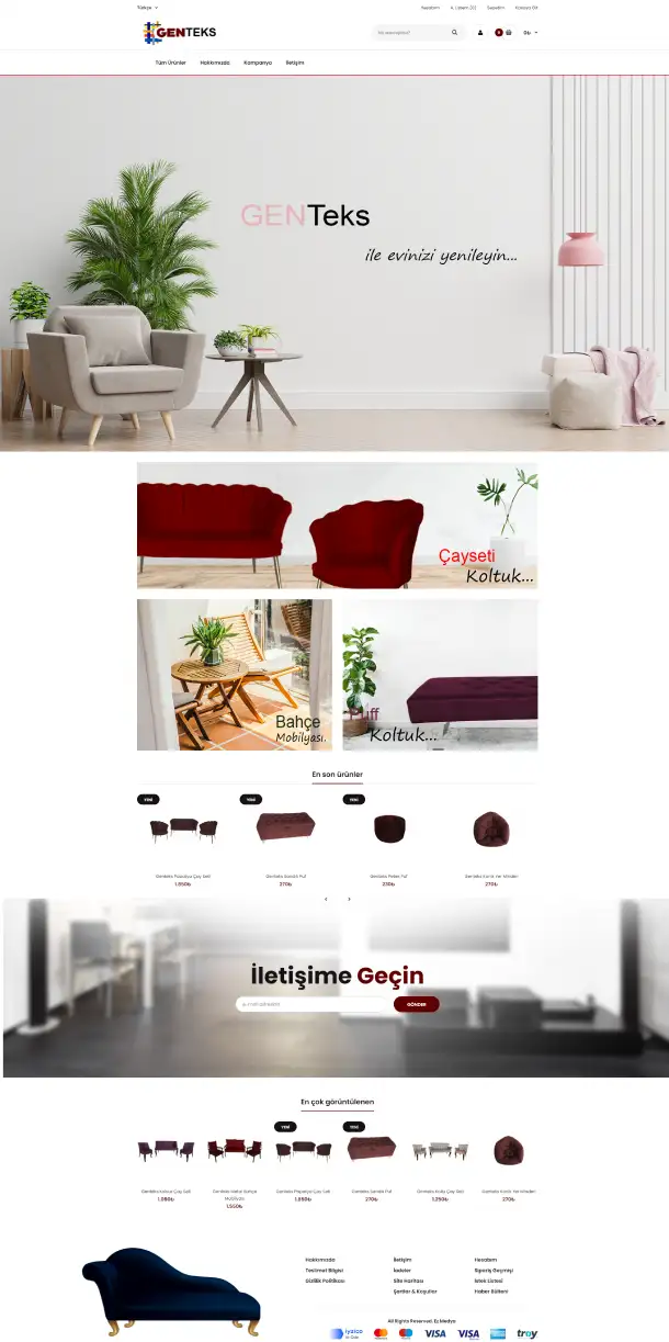 Genteks Mobilya — Web Sitesi