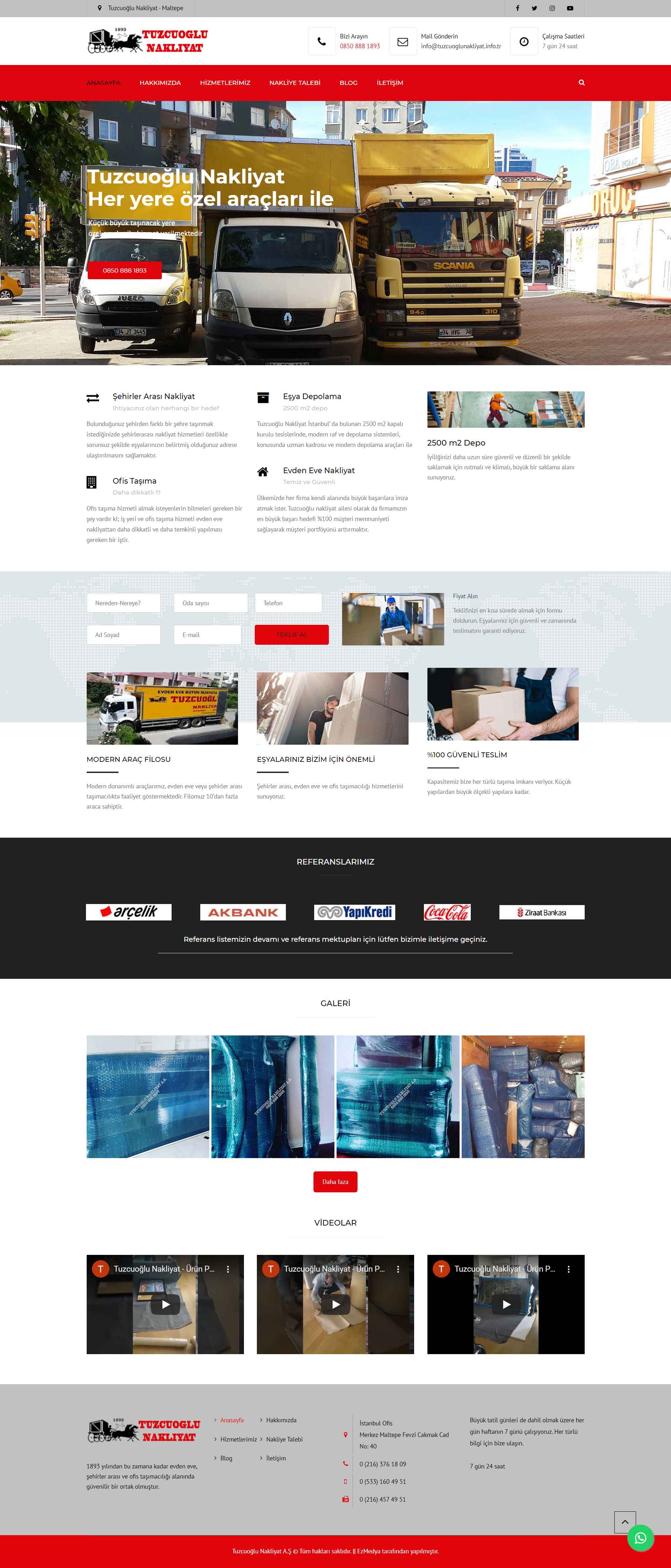 Tuzcuoğlu Nakliyat — Web Sitesi
